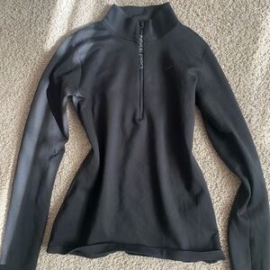 Nike Black Fitted Long Sleeve Top with Zipper